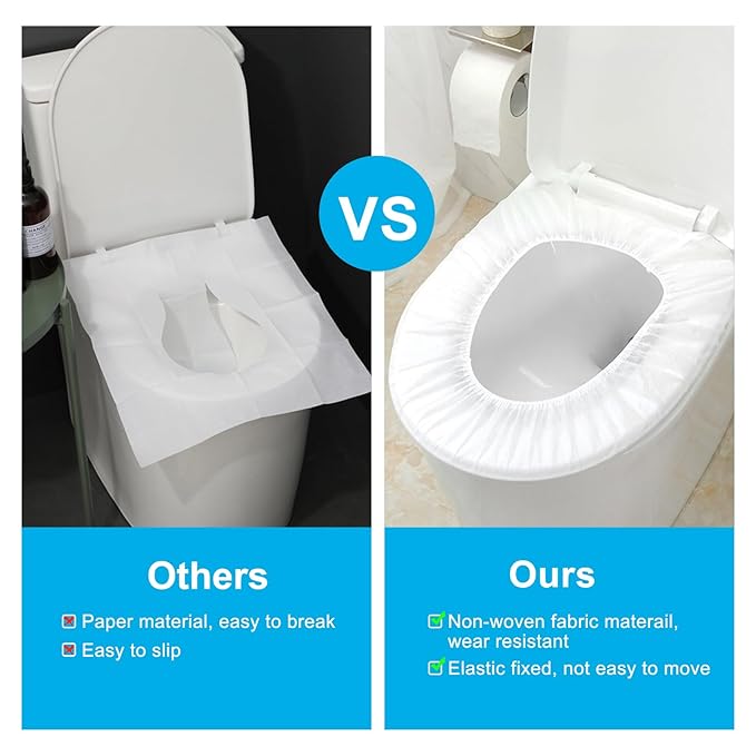 20 Pack Disposable Toilet Seat Cover Waterproof Non-Woven Fabric, Disposable