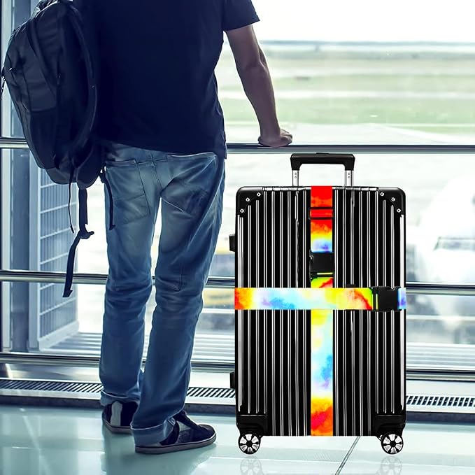 Luggage Straps for Suitcases TSA Approved-2 Pack Bright Personalized Luggage