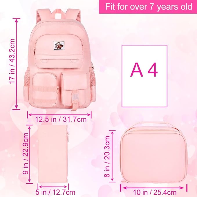 CCJPX Girls Backpack, 16 inch School Laptop Bag College Bookbag, Anti Theft