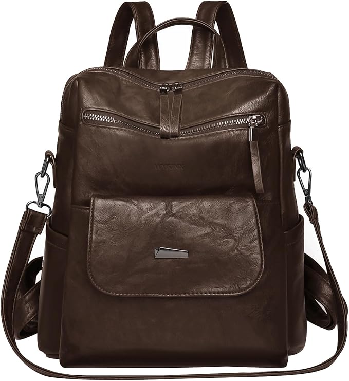 PU Leather Backpack Purse for Women Fashion Multipurpose Design Handbag Ladies