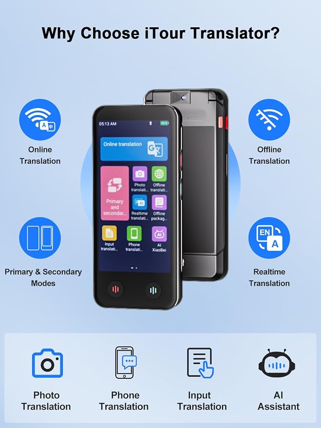 iTour Detachable Language Translator Device, Upgraded Instant Voice Translator