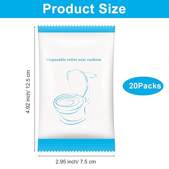 20 Pack Disposable Toilet Seat Cover Waterproof Non-Woven Fabric, Disposable