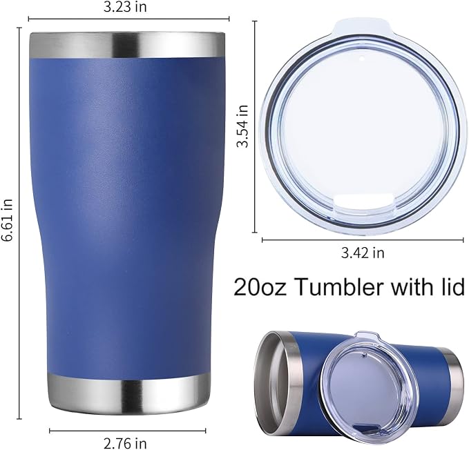 DOMICARE 20oz Tumbler with Lid Stainless Steel Tumblers Bulk, Double Wall