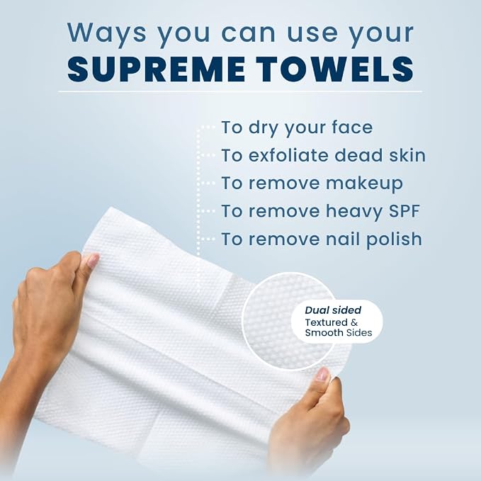 Clean Skin Club Clean Towels XL® Supreme, 100% USDA Biobased Face Towel