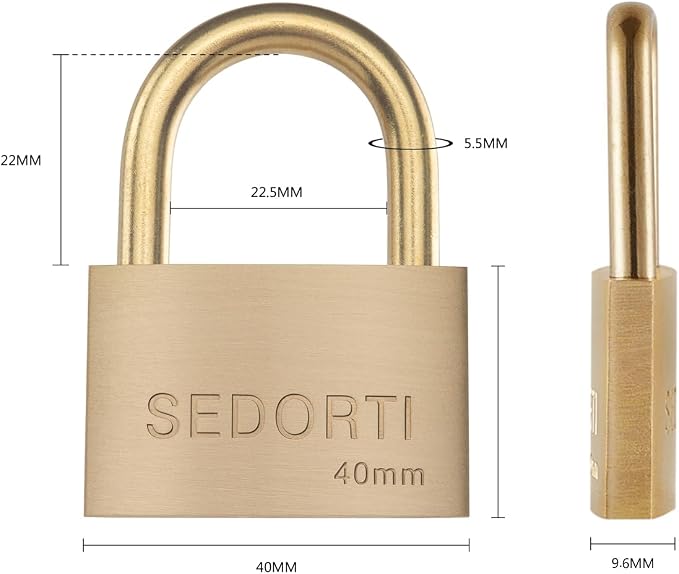 Rust Proof Lock, Solid Brass Padlock