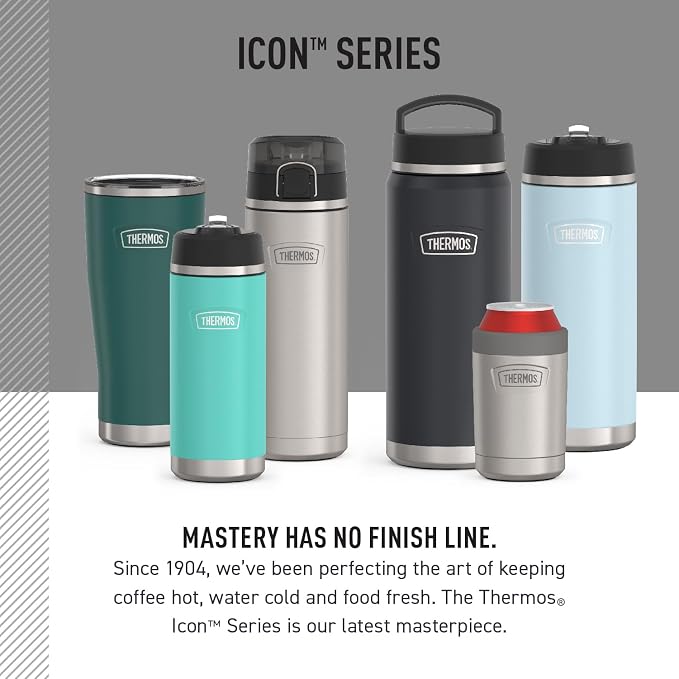 THERMOS ICON SERIES, Stainless Steel Tumbler, Matte Stainless Steel, 16 oz