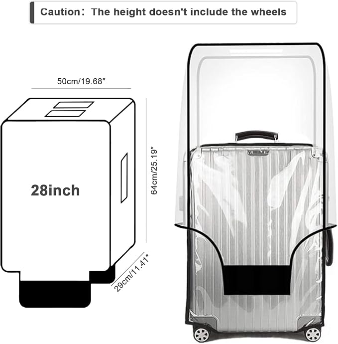 Suitcase Cover for 28" Luggage TSA Approved Clear PVC Thickened Protective