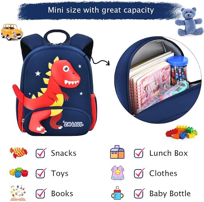 Padgene Toddler Backpacks Kids Preschool Backpack Waterproof Neoprene Animal