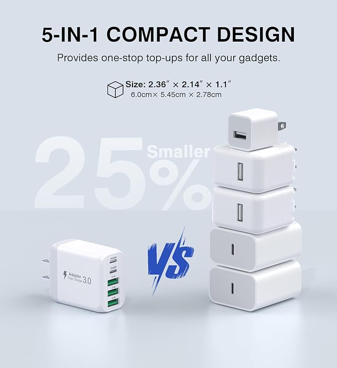 USB C Wall Charger Block, Samsung Galaxy