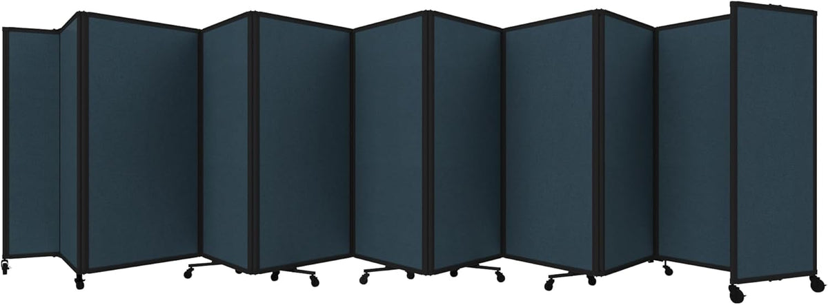 Versare Room Divider 360 Portable Wall Partition | Folding Panels | Large Freestanding Divider | Locking Wheels | Temporary Room Separator