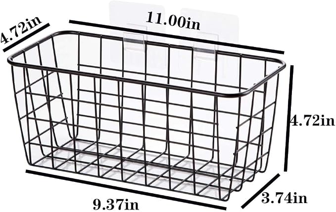 2 Set Hanging Wall Basket Organizer Over the Cabinet Door Wire Baskets