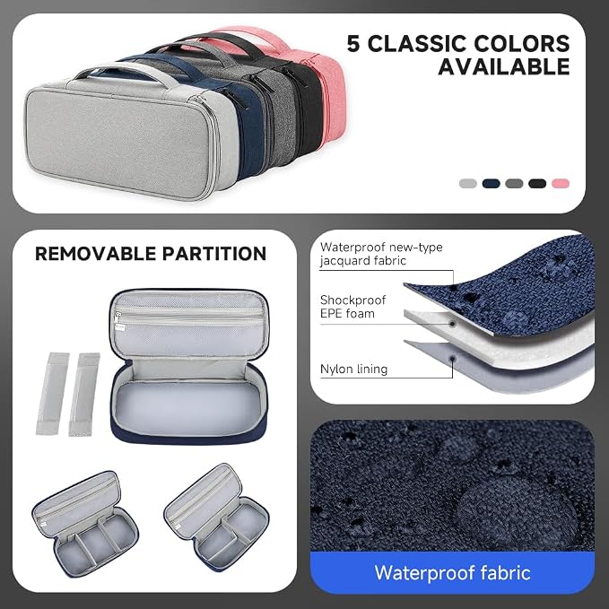 Teskyer Electronics Organizer Travel Case, Waterproof Portable Tech Accessories