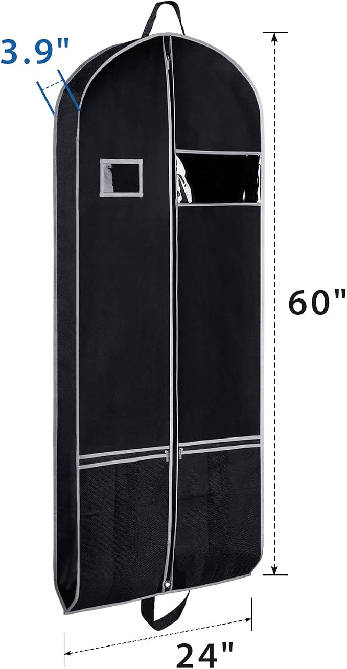 Zilink Long Dress Garment Bags for Travel 60" Dress Suit Cover for Storage