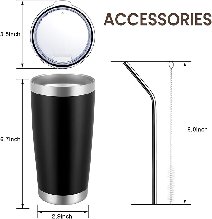 MEWAY 20oz Tumbler 8 Pack Double Wall Vacuum Insulated Travel Mug Bulk