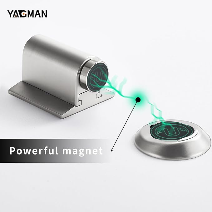 1 Pack Magnetic Door Stoppers Retractable Bottom of Door Holder No Drilling