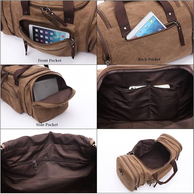 Duffle Bag for Travel, Large Canvas Duffel Bag for Travelling Overnight