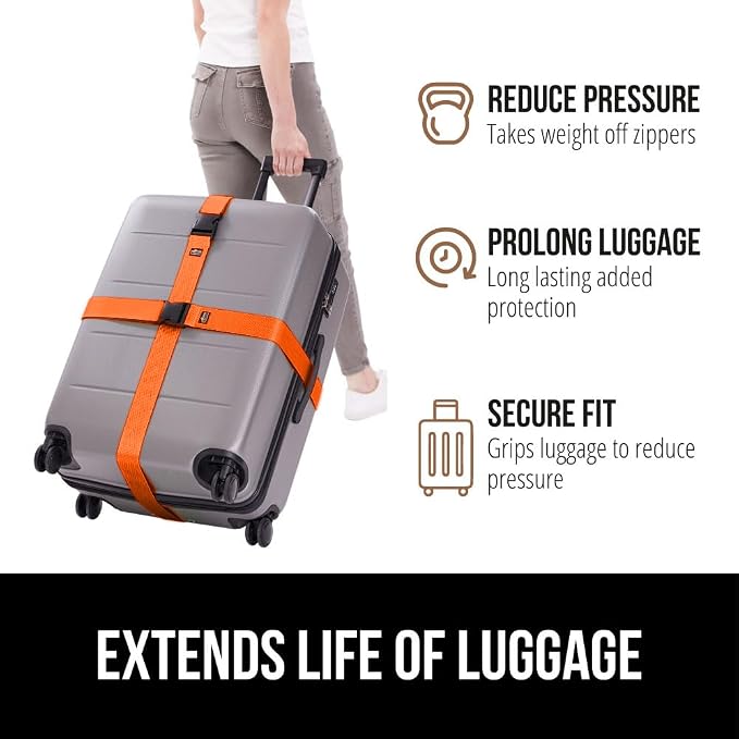 GORILLA GRIP Heavy Duty Adjustable Luggage Straps