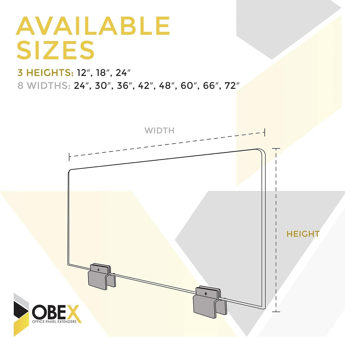 OBEX Acoustical Cubicle Privacy Screen Extender Desk Panel & Office Divider, Add Separation & Block Noise, 18" x 42", Twilight