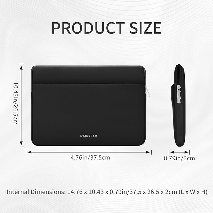 RAINYEAR Laptop Sleeve Case 15 16 Inch, Protective Portable Case