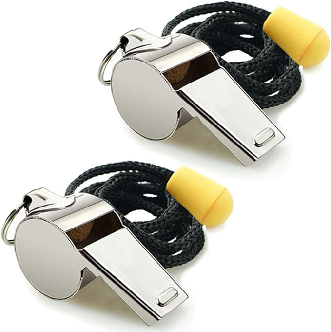 Whistle, 2 Pack Stainless Steel Sports Whistles