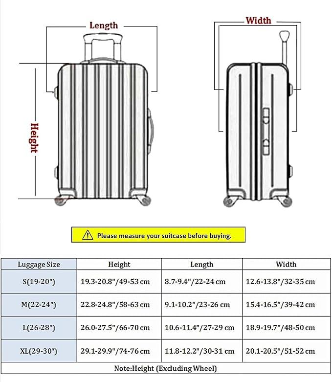 7-Mi Travel Luggage Cover Elastic Sleeve 29"-30" Anti-Scratch Suitcase