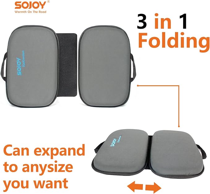 Sojoy iGelComfort 3-in-1 Foldable Gel & Memory Foam Travel Seat Cushion – US