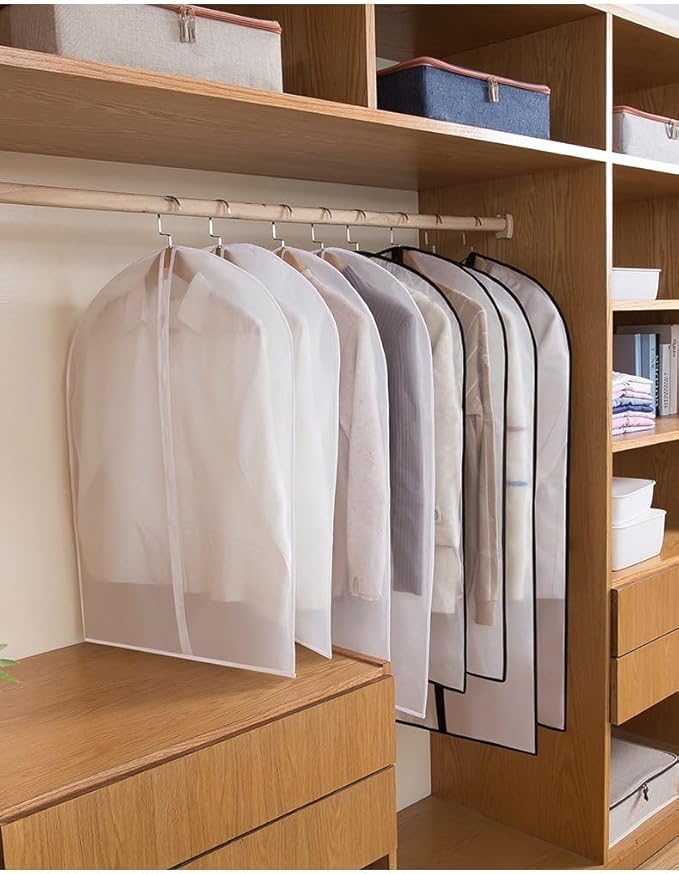 Garment Bags for Hanging Clothes 12 PCS Transparent Waterproof Dustproof