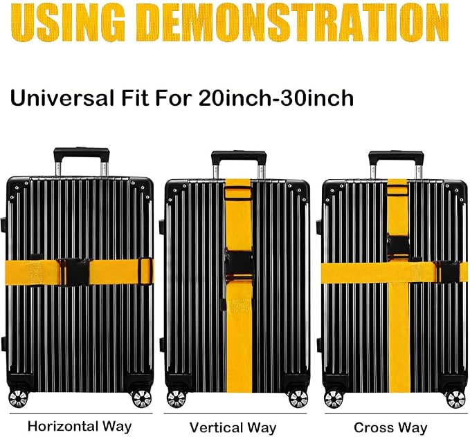 Luggage Straps for Suitcases TSA Approved-2 Pack Bright Personalized Luggage