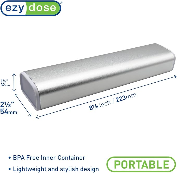 EZY DOSE Slide Pill Organizer, Stylish Medication Storage Case