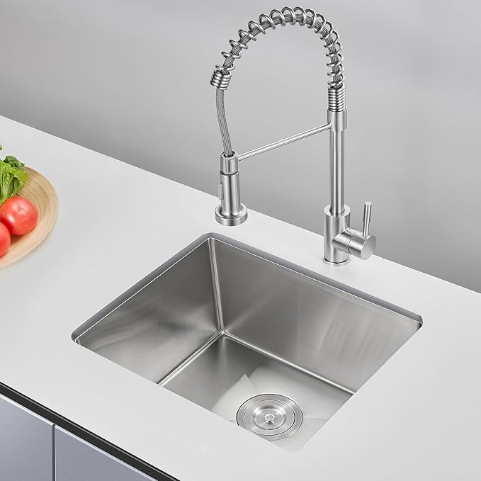 22 Inch Kitchen Bar Sink Undermount, 304 Stainless Steel Handmade Single Bowl