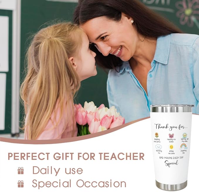 Teacher Appreciation Gifts from Student – Thank You Tumbler for Women Men Teachers – End of Year, Christmas, Birthday, Back to School Gift for Preschool, Kindergarten, Elementary Educators