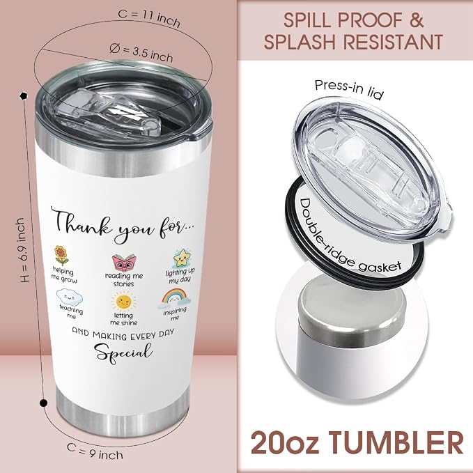 Teacher Appreciation Gifts from Student – Thank You Tumbler for Women Men Teachers – End of Year, Christmas, Birthday, Back to School Gift for Preschool, Kindergarten, Elementary Educators