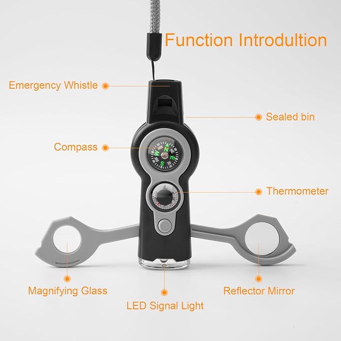 Emergency Survival Function Whistle, Outdoor Multifunctional Tool Safety Whistle