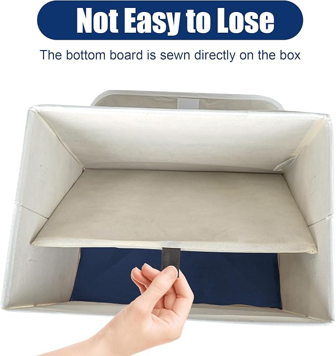 Large 22 Quart Linen Fabric Foldable Storage Bin Cube Organizer Basket