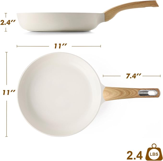 SENSARTE Ceramic Nonstick Frying Pan Skillet 11Inch Non Stick Omelette Pans
