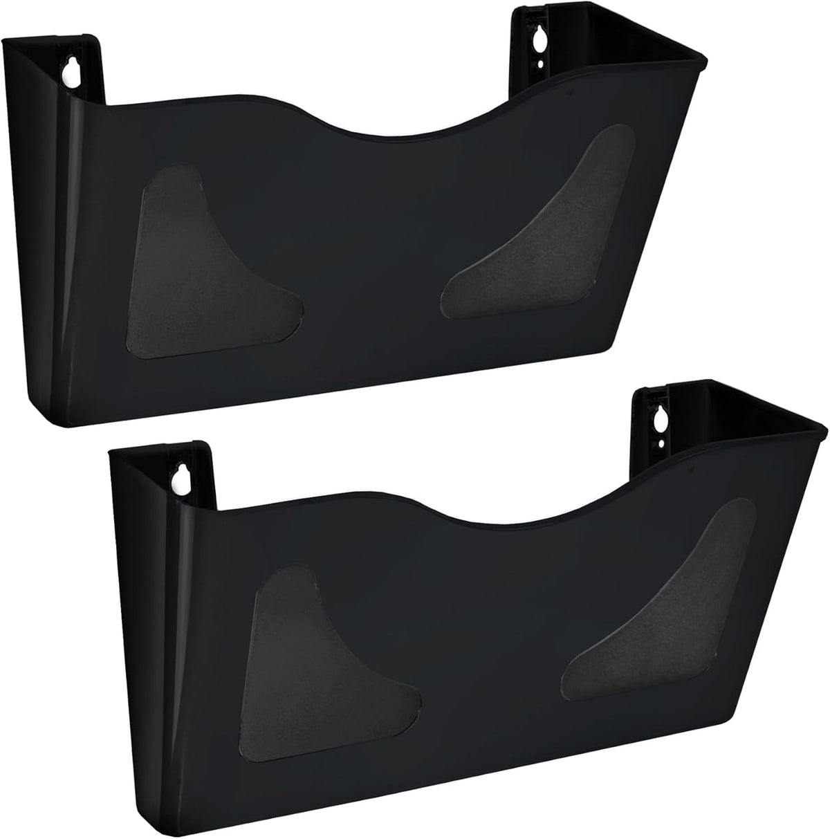 Azar Displays 250080-BLK-2PK Single Pocket Wall Mount File Holder Acrylic Vertical File Organizer for Office, Home, and School, Black (2-Pack)
