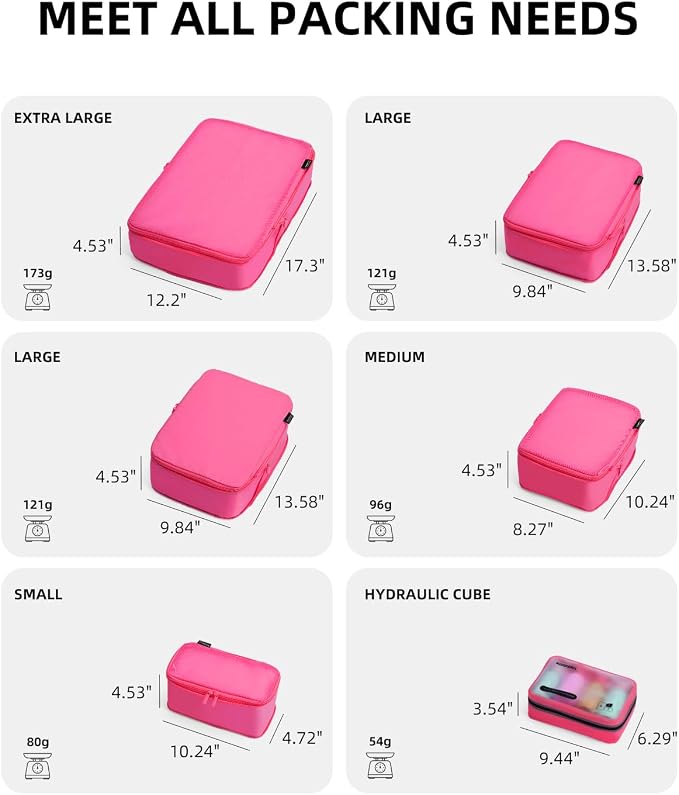 6 Set Compression Packing Cubes