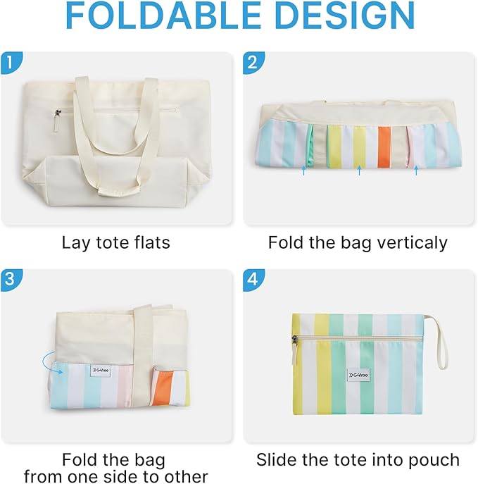 G4Free Beach Bag, Waterproof Beach Tote Pool Bags