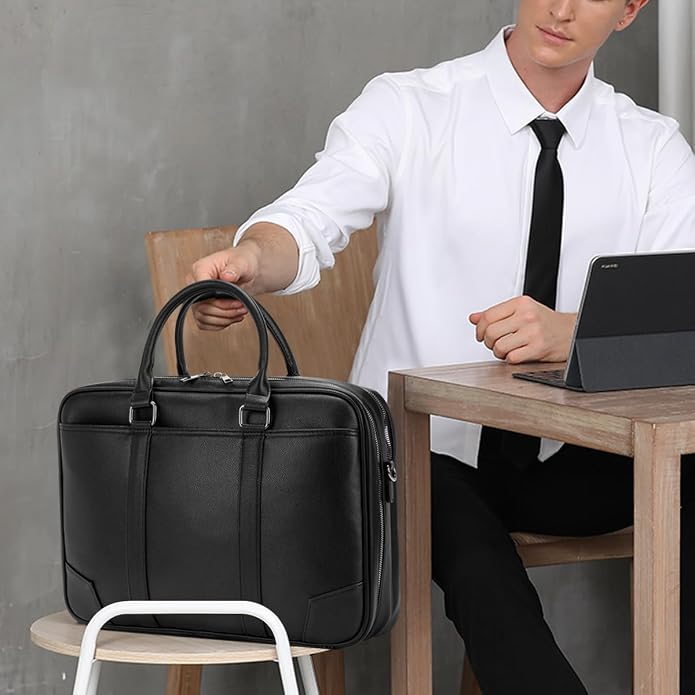 Accordian File Organizer with Handle, 15.6 in Laptop Bag Portable Document