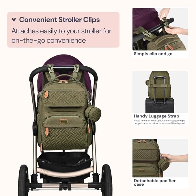 BabbleRoo Diaper Bag Backpack, Travel Backpack