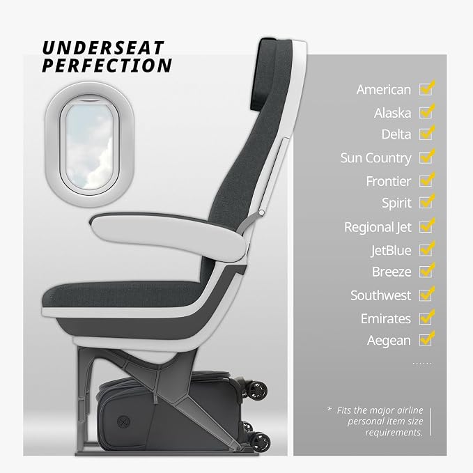 Verage Under Seat Luggage with Wheels, Softside Small Suitcase Spinner Carry On