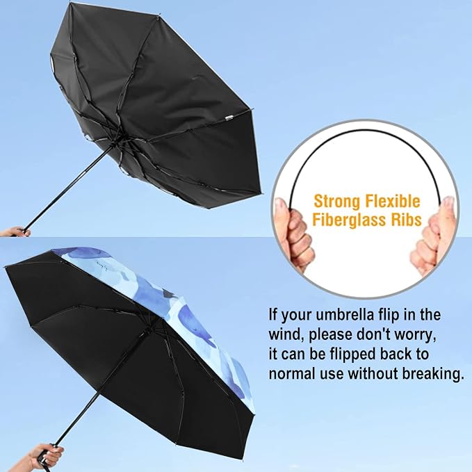 Cuby UV Sun Umbrella Compact Folding Travel Umbrella Auto Open and Close