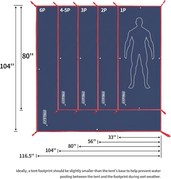 Frelaxy Tent Footprint, Waterproof Camping Tarp, Durable Tent Floor to Elevate