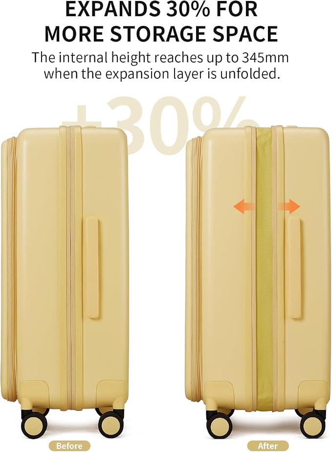 aji Expandable Top Opening 24 Inch Checked Luggage