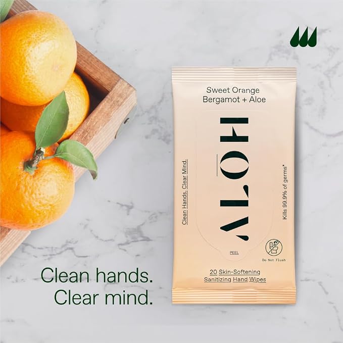 ALŌH Sweet Orange Bergamot + Aloe Sanitizing Hand Wipes