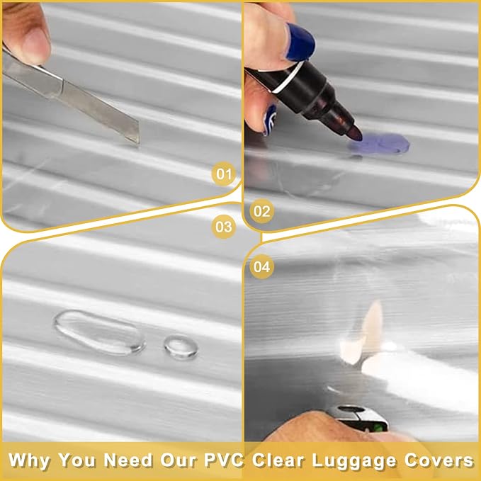 Suitcase Cover for 28" Luggage TSA Approved Clear PVC Thickened Protective