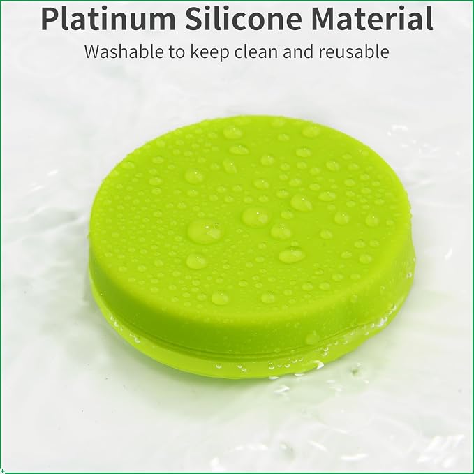 2 Pack Small Pill Box, 3 Compartment Round Silicone Travel Pill Box