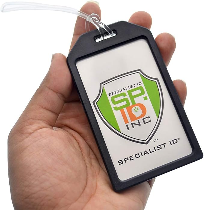 5 Pack - Premium Rigid Airline Luggage Tag Holders - Heavy Duty Hard Plastic