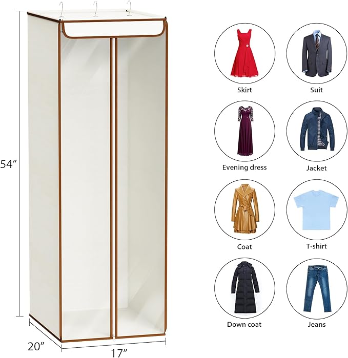 Univivi Garment Bags for Hanging Clothes, Large Clothes Storage Bags Closet