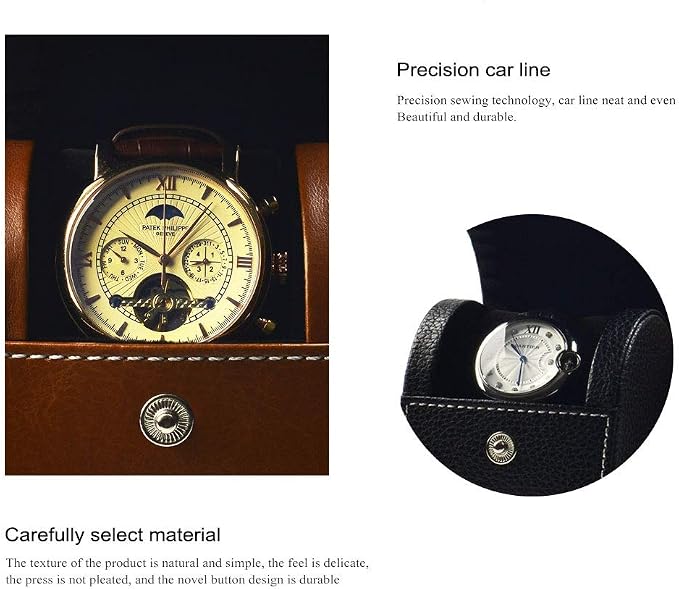 Oirlv Luxury Leather Watch Storage Box Travel Single Watch Case Jewelry Gift Box